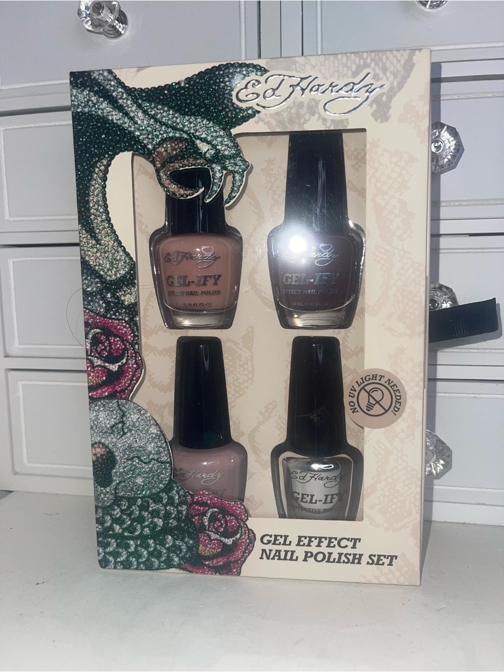NWT Ed Hardy 4 piece Nail Polish Set